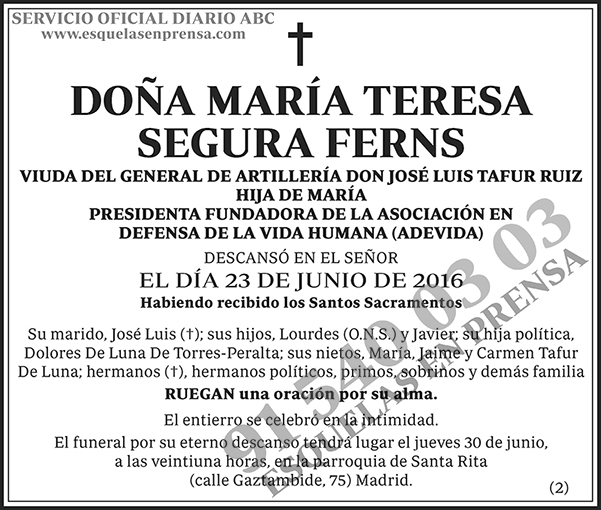 María Teresa Segura Ferns